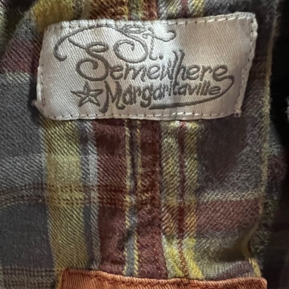 EUC St. Somewhere by Margaritaville plaid flannel‎ shirt soft brushed cotton L